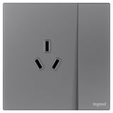 羅格朗開關插座 維翼 煙云玉 帶開關三扁插座 三孔帶開 10A