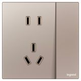 羅格朗開關插座 維翼 玫金玉 帶開關連體二三插座 五孔帶開