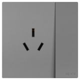 羅格朗開關插座 維翼 深砂銀 帶開關三扁插座 三孔帶開 16A