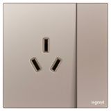 羅格朗開關插座 維翼 玫金玉 帶開關三扁插座 三孔帶開 16A