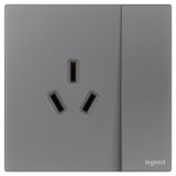 羅格朗開關插座 維翼 煙云玉 帶開關三扁插座 三孔帶開 16A