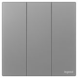 羅格朗開關插座 維翼 煙云砂（膚感PC） 三位單控開關 三開單控 10AX