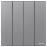 羅格朗開關插座 維翼 煙云玉 四位單控開關 四開單控 10AX