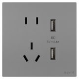 羅格朗開(kāi)關(guān)插座 維翼 深砂銀 帶二三插USB充電插座 五孔USB插座