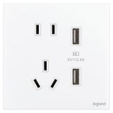 羅格朗開(kāi)關(guān)插座 維翼 冰白玉 帶二三插USB充電插座 五孔USB插座