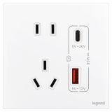 羅格朗開(kāi)關(guān)插座 維翼 冰白玉 帶二三插Type A+C USB充電插座 五孔Type A+C USB 30W