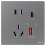 羅格朗開(kāi)關(guān)插座 維翼 煙云玉 帶二三插Type A+C USB充電插座 五孔Type A+C USB 30W