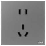 羅格朗開關插座 維翼 煙云砂（膚感PC） 連體二三插座 五孔插座 10A