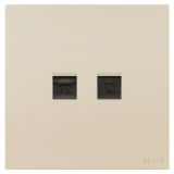 羅格朗開關插座 維翼 粉鉑金 電話電腦插