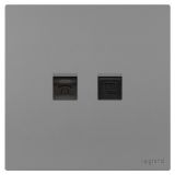 羅格朗開關插座 維翼 深砂銀 電話電腦插