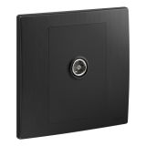 羅格朗開關插座 未萊 幻影黑 一位電視插