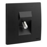 羅格朗開關插座 未萊 子夜黑 一位寬頻F接頭電視插座