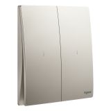 羅格朗開關插座 未萊 粉鉑金 二位單控帶LED開關 二開單控帶LED 16AX