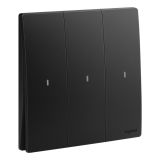 羅格朗開關插座 未萊 子夜黑 三位單控帶LED開關 三開單控帶LED 10AX