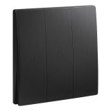 羅格朗開關插座 未萊 幻影黑 三位單控帶LED開關 三開單控帶LED 10AX