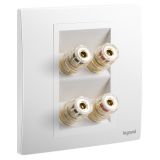 羅格朗開關插座 未萊 陶瓷白 二位音箱插