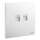 羅格朗開關插座 未萊 陶瓷白 電話電腦插（超五類）