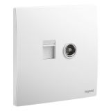 羅格朗開關插座 未萊 陶瓷白 電話電視插