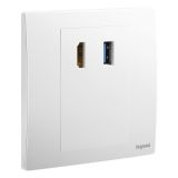 羅格朗開關插座 未萊 陶瓷白 USB&HDMI插座