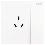 羅格朗開關(guān)插座 博軾 陶瓷白 帶開關(guān)三扁插座 三孔帶開 10A