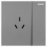 羅格朗開關(guān)插座 博軾 深砂銀 帶開關(guān)三扁插座 三孔帶開 10A