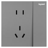 羅格朗開關(guān)插座 博軾 深砂銀 帶雙控開關(guān)連體二三插座 五孔帶開