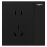 羅格朗開關插座 逸景零售 碳素黑 10A帶單控開關連體二三插座 五孔帶開 大按鍵