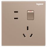 羅格朗開關插座 逸景 玫瑰金 連體帶開關二三插座 五孔帶開 10A