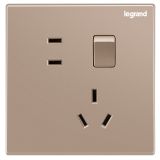 羅格朗開關插座 逸景 玫瑰金 連體帶雙控開關二三插 一開雙控五孔座 一開雙控五孔 10A