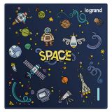 羅格朗開關插座 仕典 個性噴繪 太空 一位雙控 一開雙控帶熒光開關 16AX