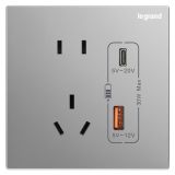 羅格朗開關插座 逸景零售 深砂銀 30W Type A+C USB充電五孔插座